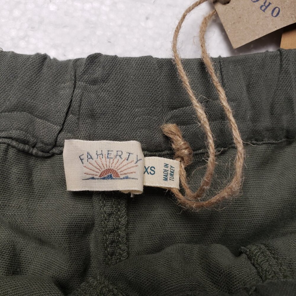 Faherty Women's Linen & Organic Cotton Topanga Drape Shorts in Thyme size XS NWT - Picture 7 of 9